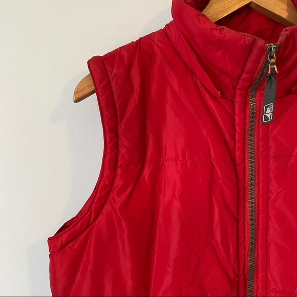 Roots system women’s red convertible puffer coat puffer vest. Size small. - Picture 12 of 16